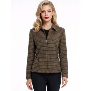 Braebrook Vintage Multicolor 100% Wool Lined Full Zip Tweed Jacket Size S